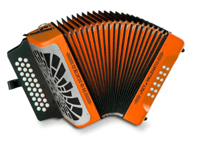 ACORDEÓN HOHNER REY VALLENATO ADG NARANJA A4905S